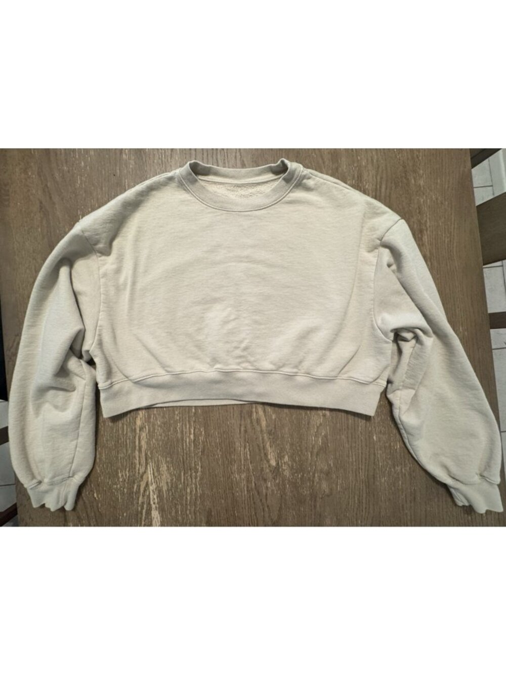 BRÛLÉ Cozy Pullover XS/S Heavyweight Knit Cotton Boxy Oversized Beige Lounge
